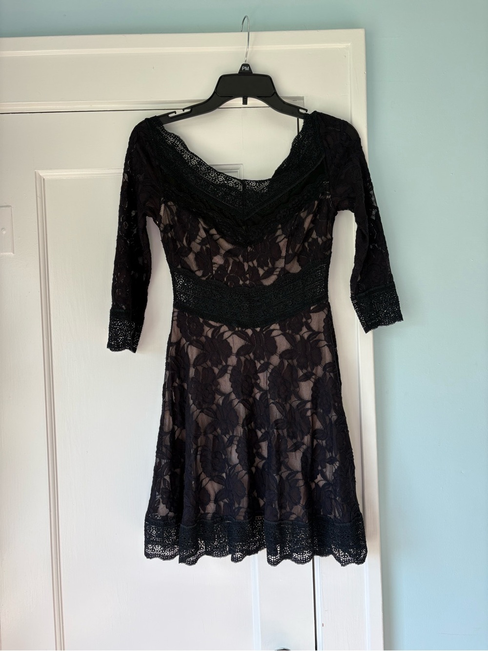 Free People Lacey Affair Lace Cutout Mini Dress Black Whimsigoth Fairy Grunge XS